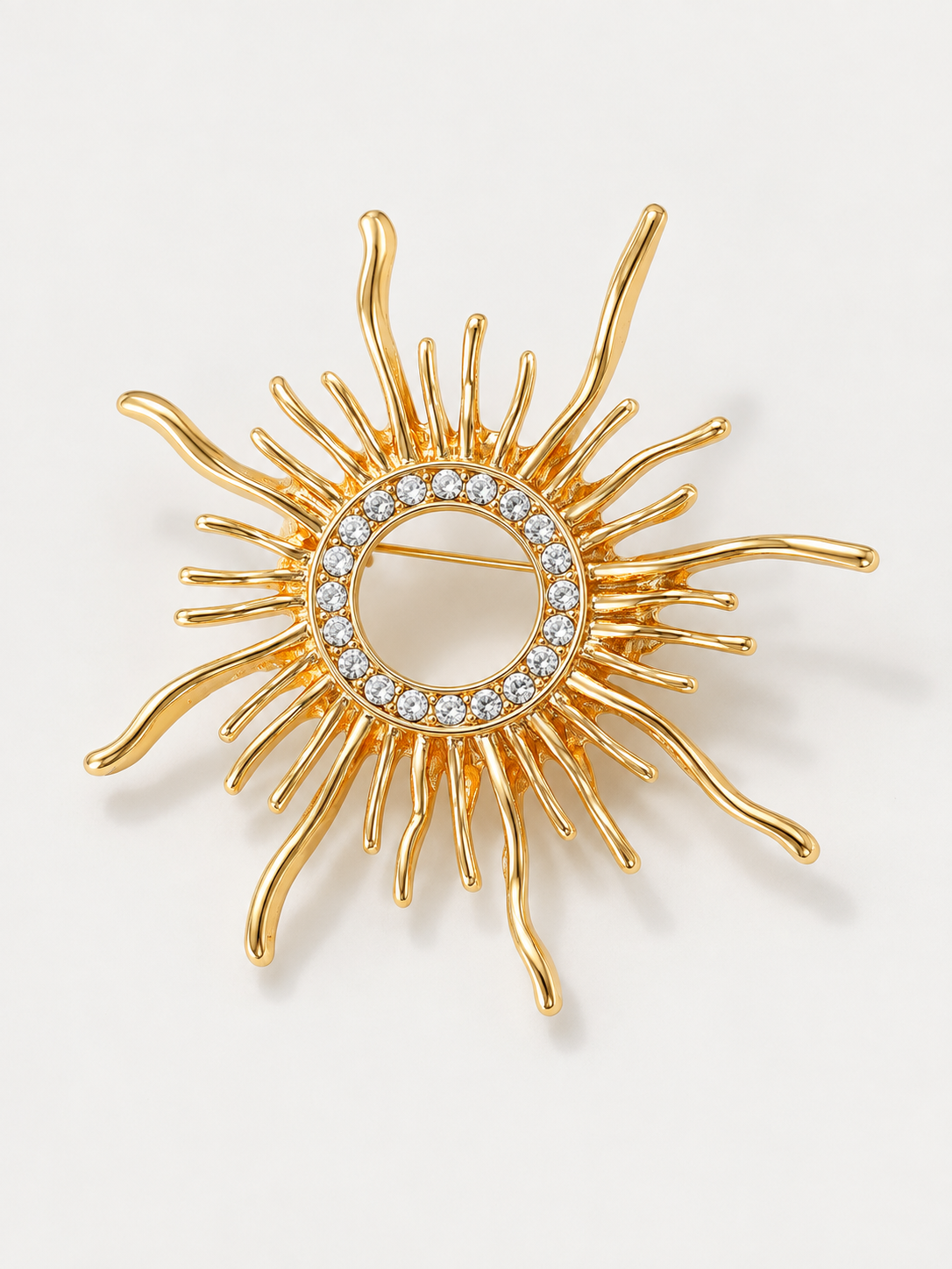 Quiet Glow - Sonnen Brosche Gold