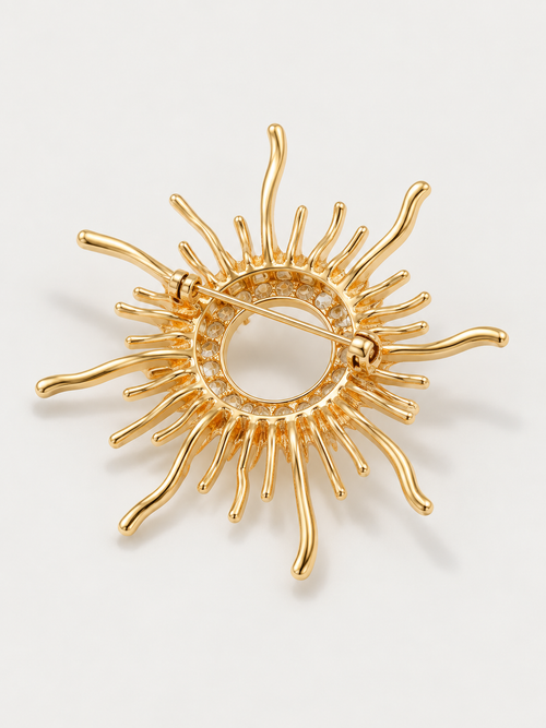 Quiet Glow - Sonnen Brosche Gold