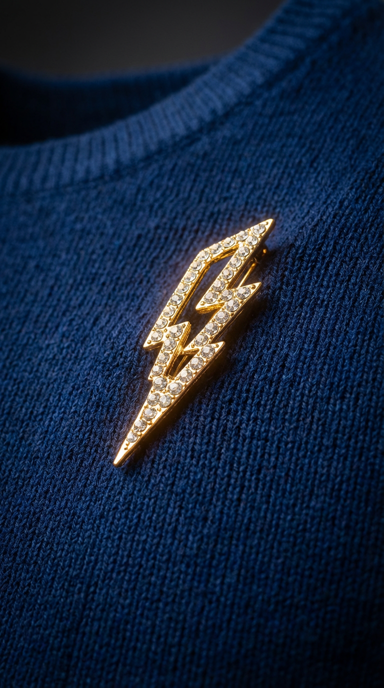 Quiet Power – Blitz Brosche Gold
